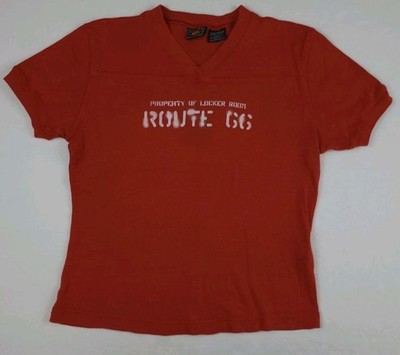 Vintage Y2k Route 66 Property Locker Room Print T Shirt Knit Cotton 2000s USA M