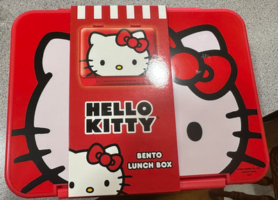 Hello Kitty Bento Box NIP Lunchbox Hinged 3-Compartment Dishwasher Microwave