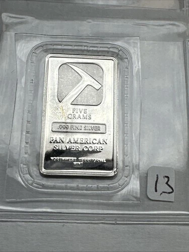 Pan American Silver Corp. 5 Grams Silver Bullion Fractional Bar SEALED .999 Fine