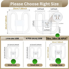 Elpine 4,2 PIN 16W/28W/38W GR10Q Light Fitting Bulb 2D D Tube Bathroom  Toilet