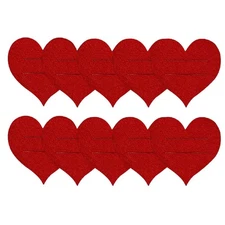 10Pcs Valentine Heart Flatware Holders Red Felt Cutlery Holders Table Decoration