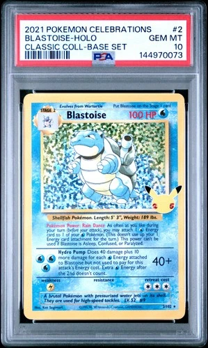 2021 POKEMON CELEBRATIONS CLASSIC COLL #2 BLASTOISE-HOLO PSA 10