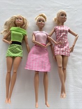 3 Barbie Dolls 2015 MATTEL Made To Move,Blonde w/ costume