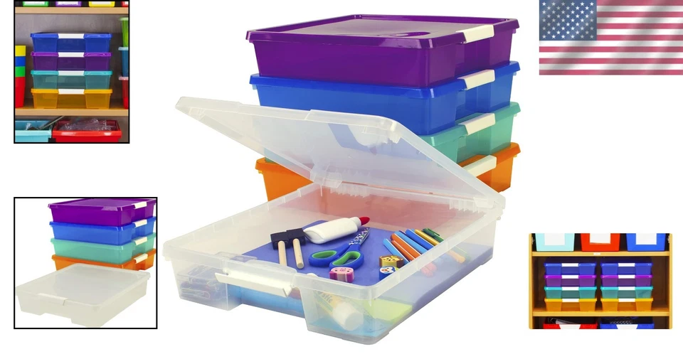 Transparent Plastic Project Box with Locking Clasp - 15.25 x 13.25 x 3.25 Inch - Image 2 of 4