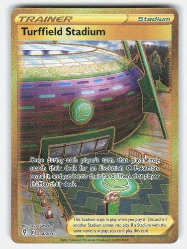 TURFFIELD STADIUM 234/203 SECRET RARE EVOLVING SKIES POKEMON NEAR MINT