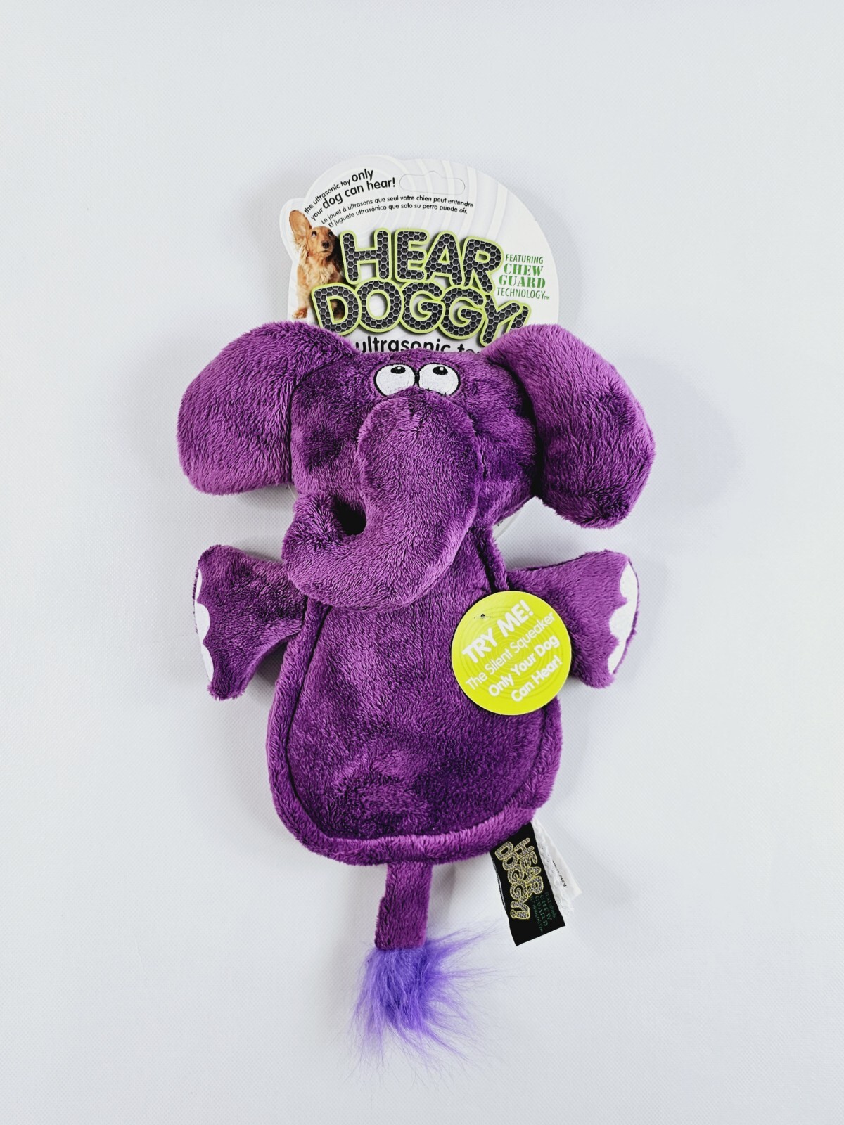 Hear Doggy Flattie Elephant Ultrasonic Squeaker Dog Toy Large