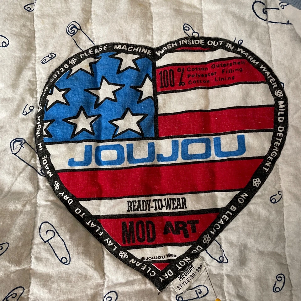 De Colección Sixties Revolution Jeans Chaqueta Para Hombres M Azul Denim Lentejuelas Groovy Hippie Foto 4 de 4