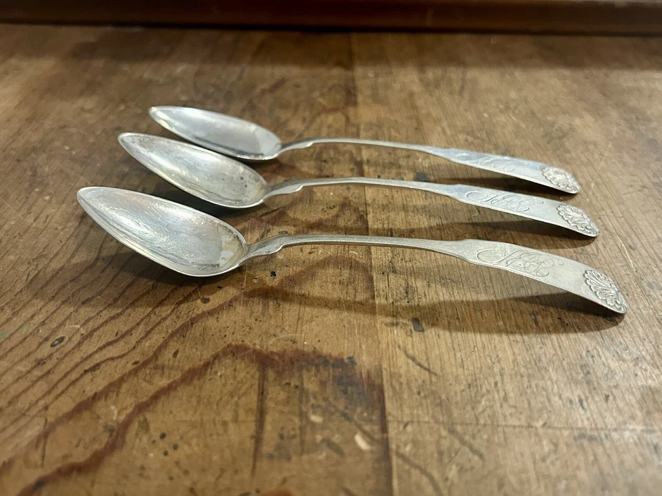 Antique Early Coin Silver Spoons, Rare - Image 4 of 4