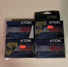 NOS TDK VHS-C 30 Minute Superior High Grade Cassette Tapes Lot of 4
