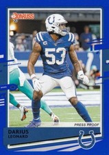 2020 DONRUSS BLUE PARALLELS VARIATIONS DARIUS LEONARD COLTS PRESS PROOF B3659