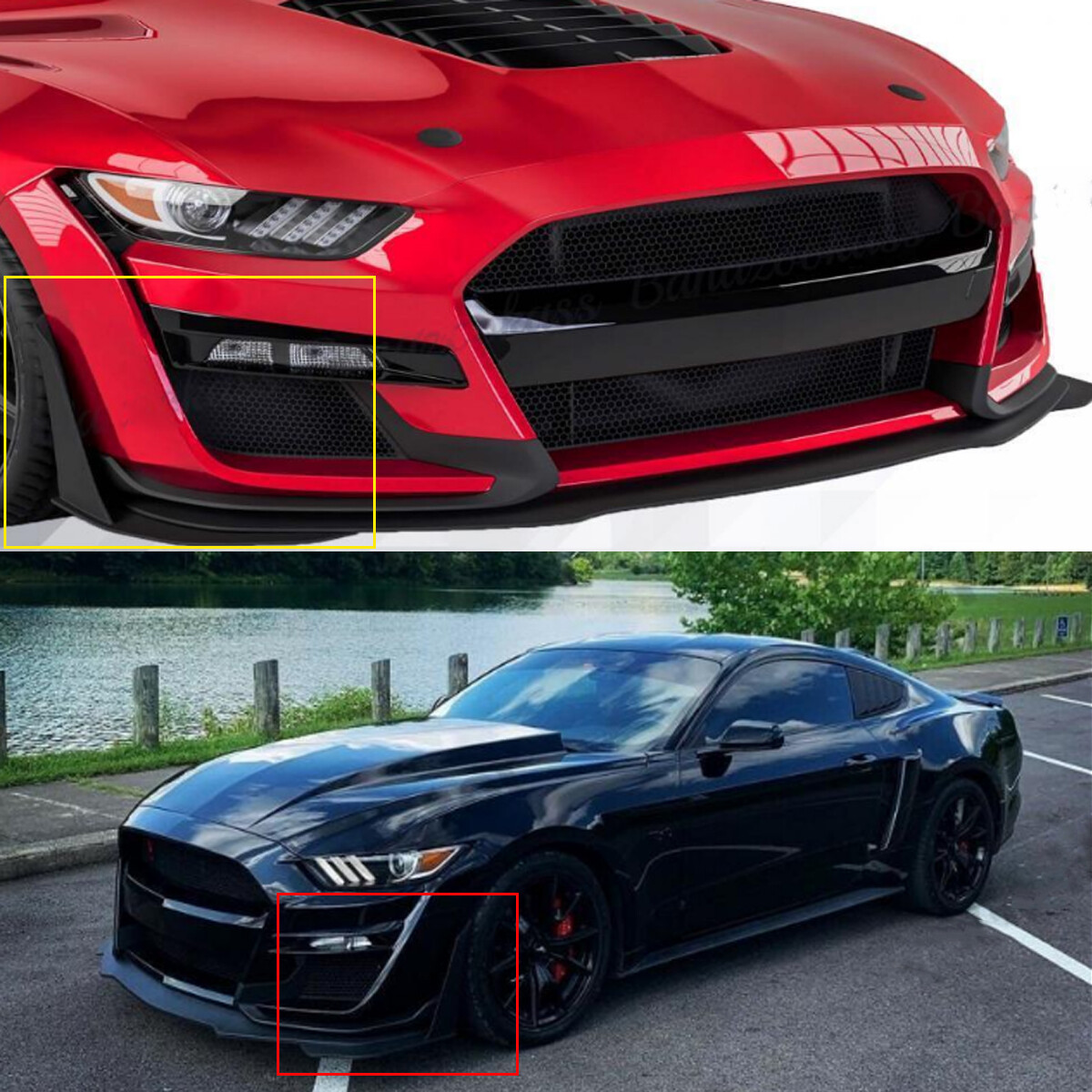 Huqwsa Auto Für GT500 Style Frontstoßstange Eckspoiler Winglet