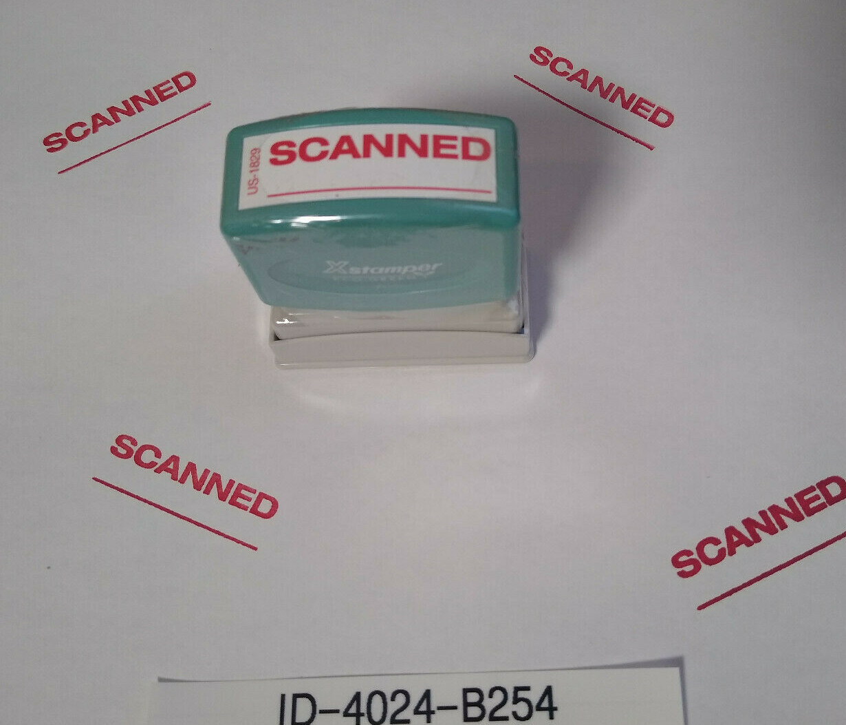 New Xstamper ECOGREEN PreInked Stamp, Scanned, Red Ink "Scanned" eBay