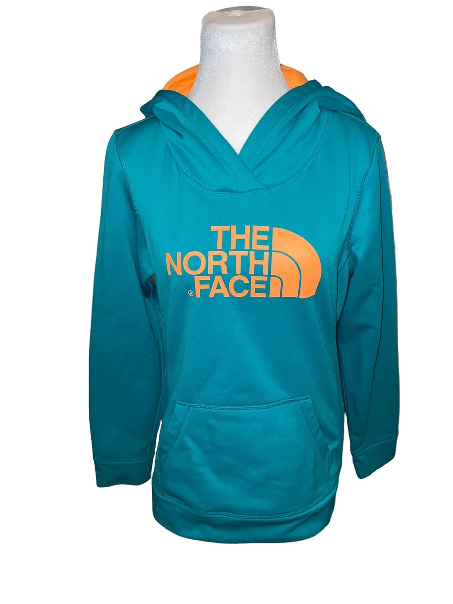 THE NORTH FACE Blue Green Fleece Lined Running Hoodie Sweatshirt
