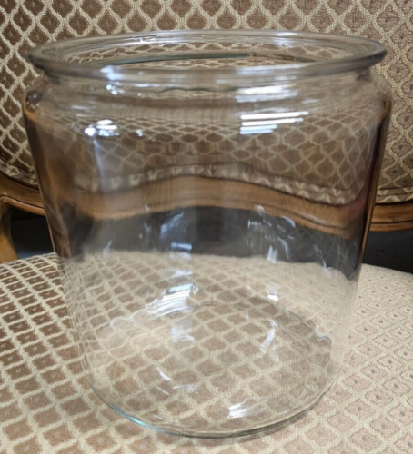Antique Glass Large Wide Mouth Rolled Lip Apothecary Jar Collectable vintage - Picture 2 of 6