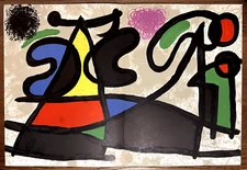 Joan Miro Original Stone Lithograph 1970 Rare Limited Edition