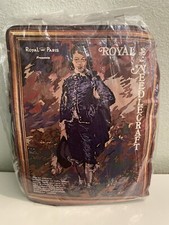 VTG Royal Paris CrossStitch/Needlepoint Set Unframed Tapestry-Blue Boy Victorian