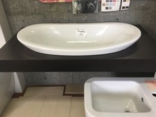 FLAMINIA IO Piano da appoggio colore ROVERE MORO  110 X 55X H 10 per lavabo IO 