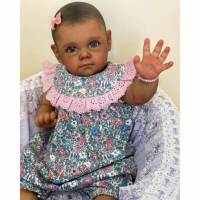 3D Black Skin Reborn Baby Puppe 24inch Real Soft Vinyl Dolls Toddler Gifts