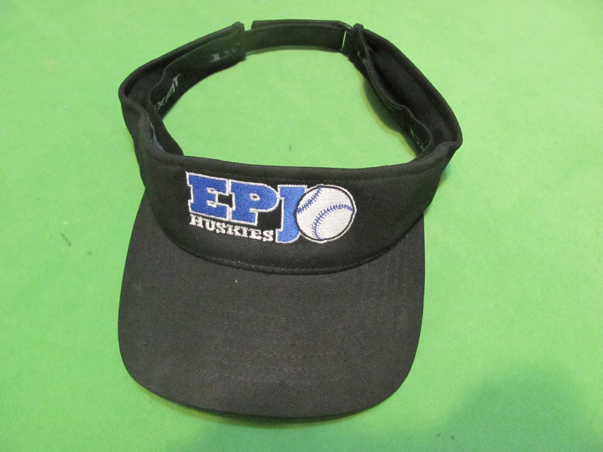 FLEXFIT Tech 110 EPJ HUSKIES Adjustable Strap Back Black Visor Hat/Cap