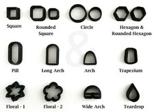 Stud clay cutter pack of 15 | Polymer Clay Cutter set | Unique clay cutter |