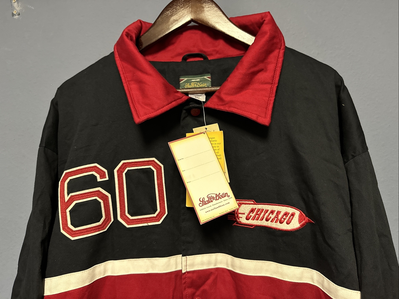 RARE STALL & DEAN CHICAGO ROCKETS AAFC FOOTBALL EXTRA BUTTONS JACKET MEN'S 5XL