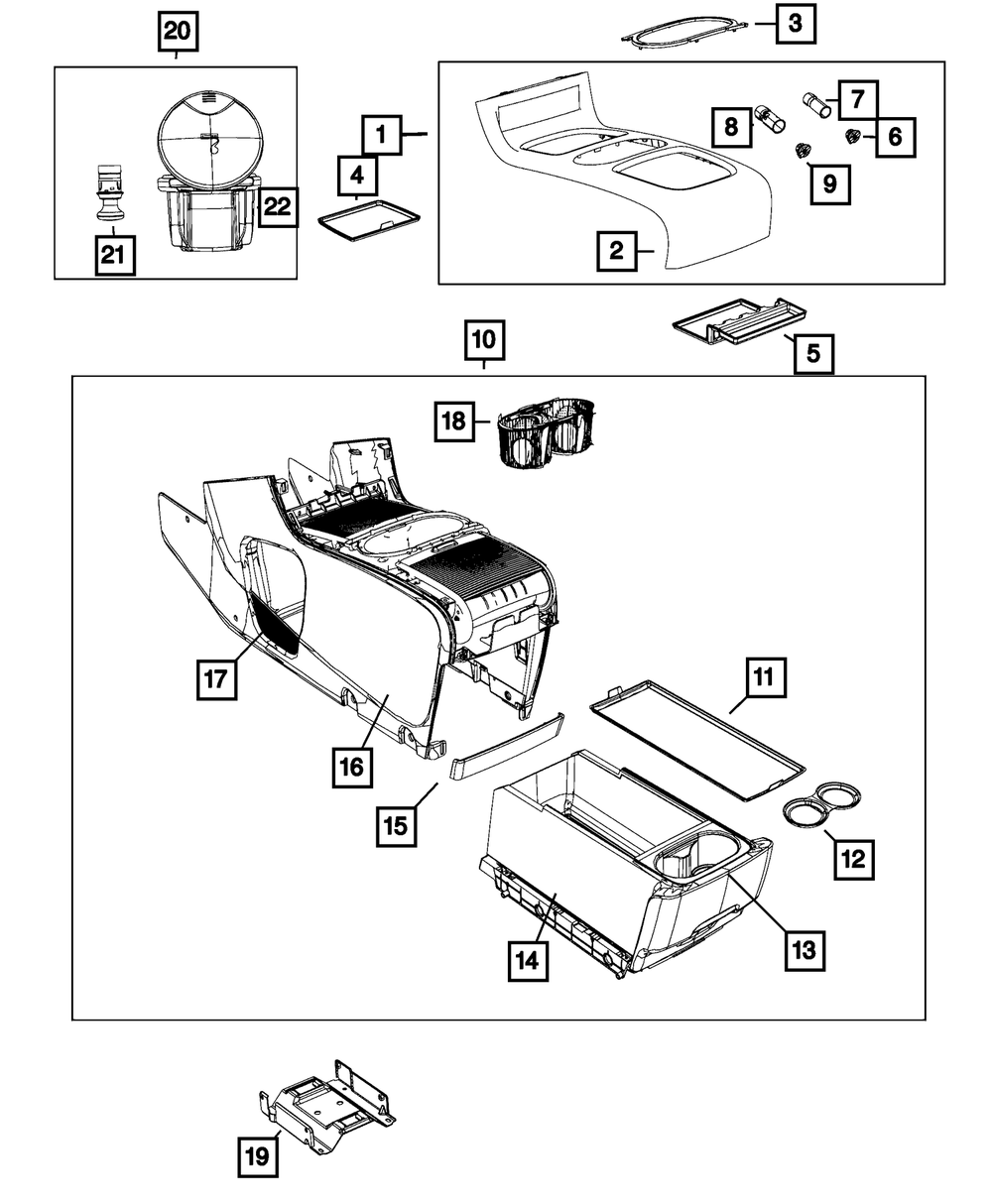 Genuine Mopar Floor Console Mat 1VQ82HL5AA