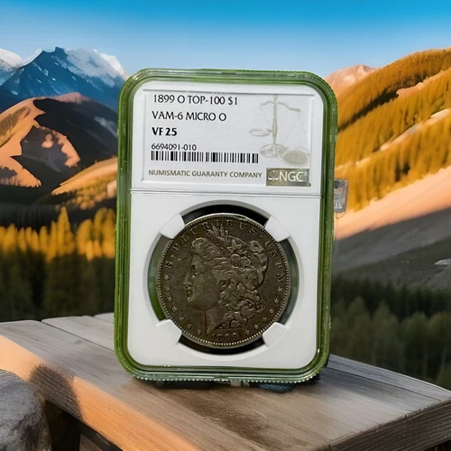 1899 O MORGAN SILVER DOLLAR VAM#6 SCARCE R.5 TOP 100 MICRO O MINT MARK NGC VF 25