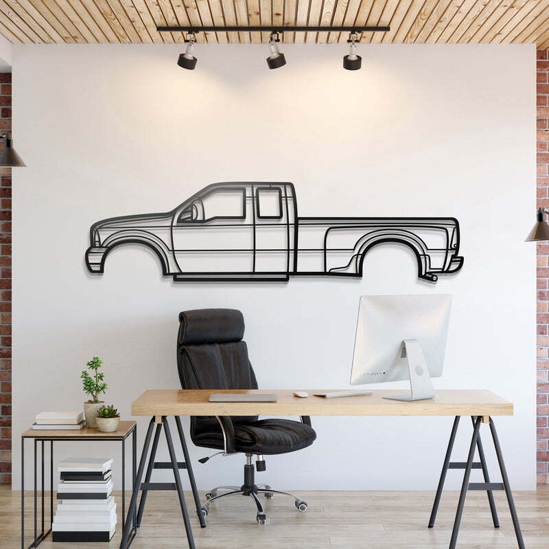 Wall Art Home Decor 3D Acrylic Metal Car Auto Poster USA Silhouette 1999 F-350
