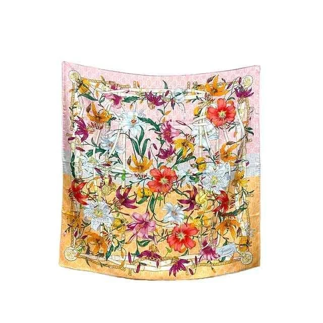 GUCCI Authentique Foulard Flora 100% Soie Produit Régulier Édition 2024 Multicolore