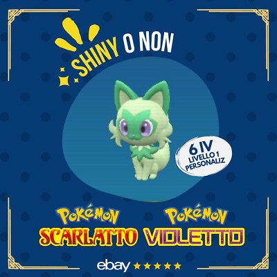 Sprigatito Shiny or Not   6 IV Customizable Pokemon Scarlet Purple   