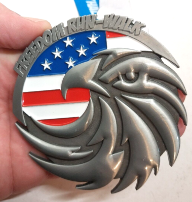 FREEDOM RUN-WALK 5K/10K/HALF MARATHON VIRTUAL RUN MEDAL, FREE