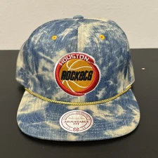 Mitchell & Ness Houston Rockets 2013 Denim Bleach Dye Rope SnapBack 