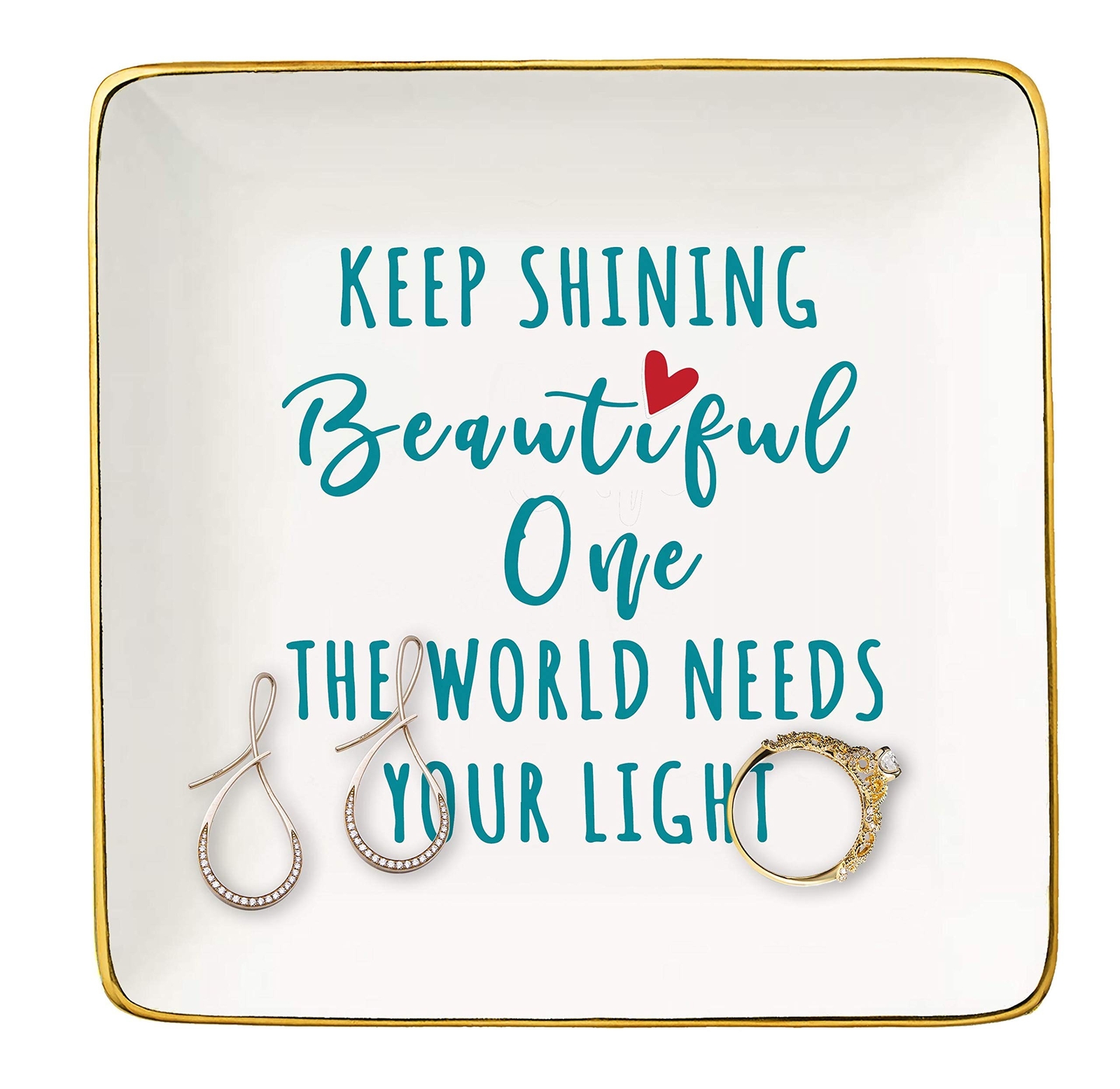 Keep Shining Beautiful - the World Needs Your Light - Ceramic Jewelry Holder ...