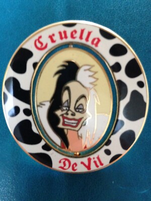 VERY RARE PINS DISNEY DISNEYLAND PARIS : CRUELLA DE VIL SPINNER VILLAINS
