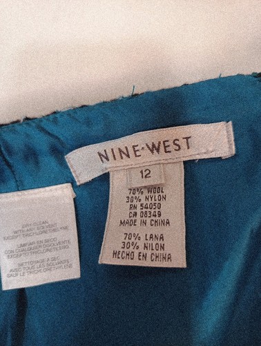 Nine West Skirt Womens Size 12 Green Grey 70% Wool Lined Autumn Winter Wear - Picture 11 of 12