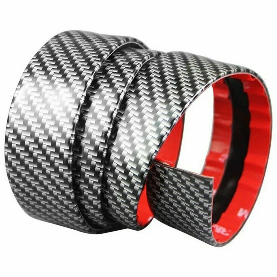 Pegatina de coche de goma de fibra de carbono hágalo usted mismo protector de umbral de puerta tira protectora de borde Foto 3 de 4