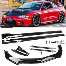 Front Bumper Lip Spoiler Chin Splitter Body Kit Glossy Black For Mitsubishi Ecli