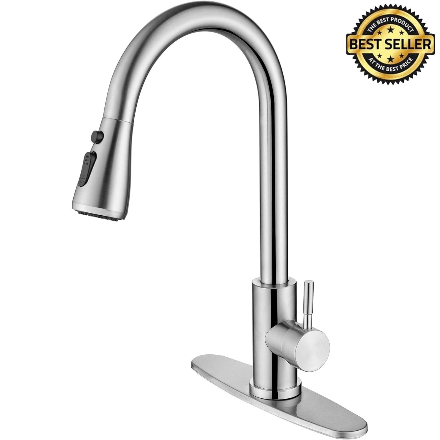 With Pull Down Sprayer, Farmhouse Kitchen Sink Faucet 1-3 Ho