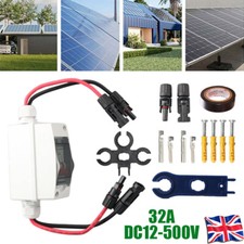 PV Isolator Switch 32A DC12V-500V Disconnect Circuit Breaker For Solar-Panels UK