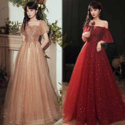 knee length dresses for ladies Designer Iridescent Sequin Long Train Flower Girl Wedding Ball Gown