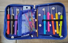 Be Craftee Crochet Kit, 9 Hooks, Foldable Scissors, Knitting Accessories in Case