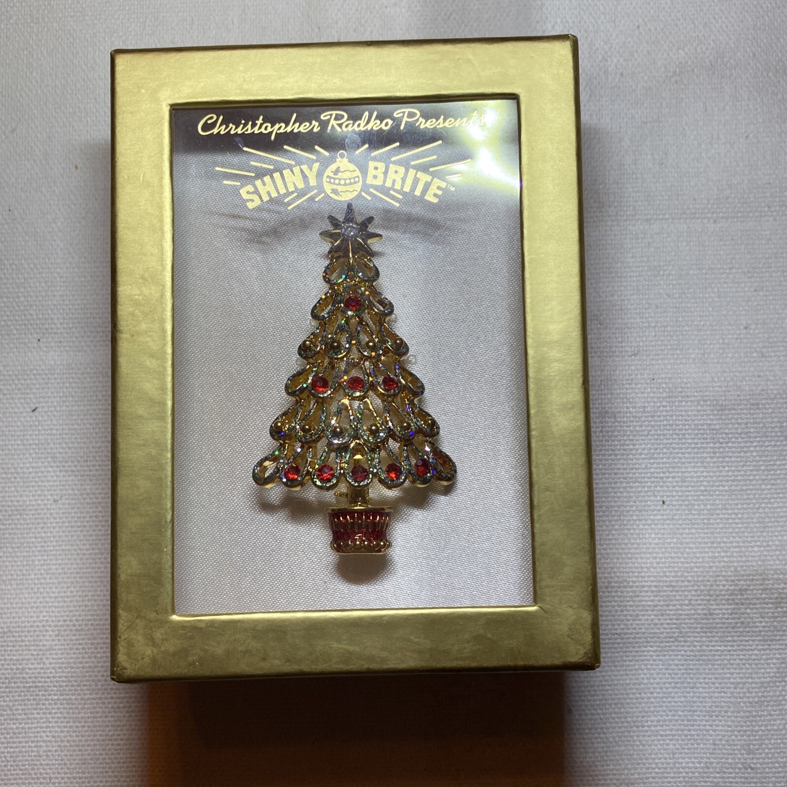 Rare VTG signed Christopher Radko Christmas tree Broo… - Gem