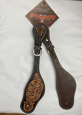 New Circle Y of Yoakum Multi-Tone Filigree Floral Spur Straps 