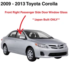 Fits 09-13 Toyota Corolla Passenger Side Right Front Door Glass JAPAN BUILT 