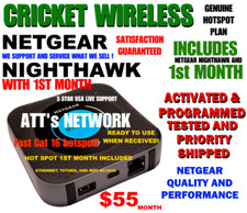 CRICKET NETGEAR NIGHTHAWK ✅ INCLUDES 1st MONTH 100GB PLAN ⭐ ATT NETWORK