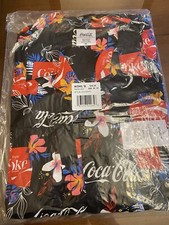 Coca Cola Hawaiian Button Up Shirt Size X-Large 100 Rayon Tropical New NWT 009