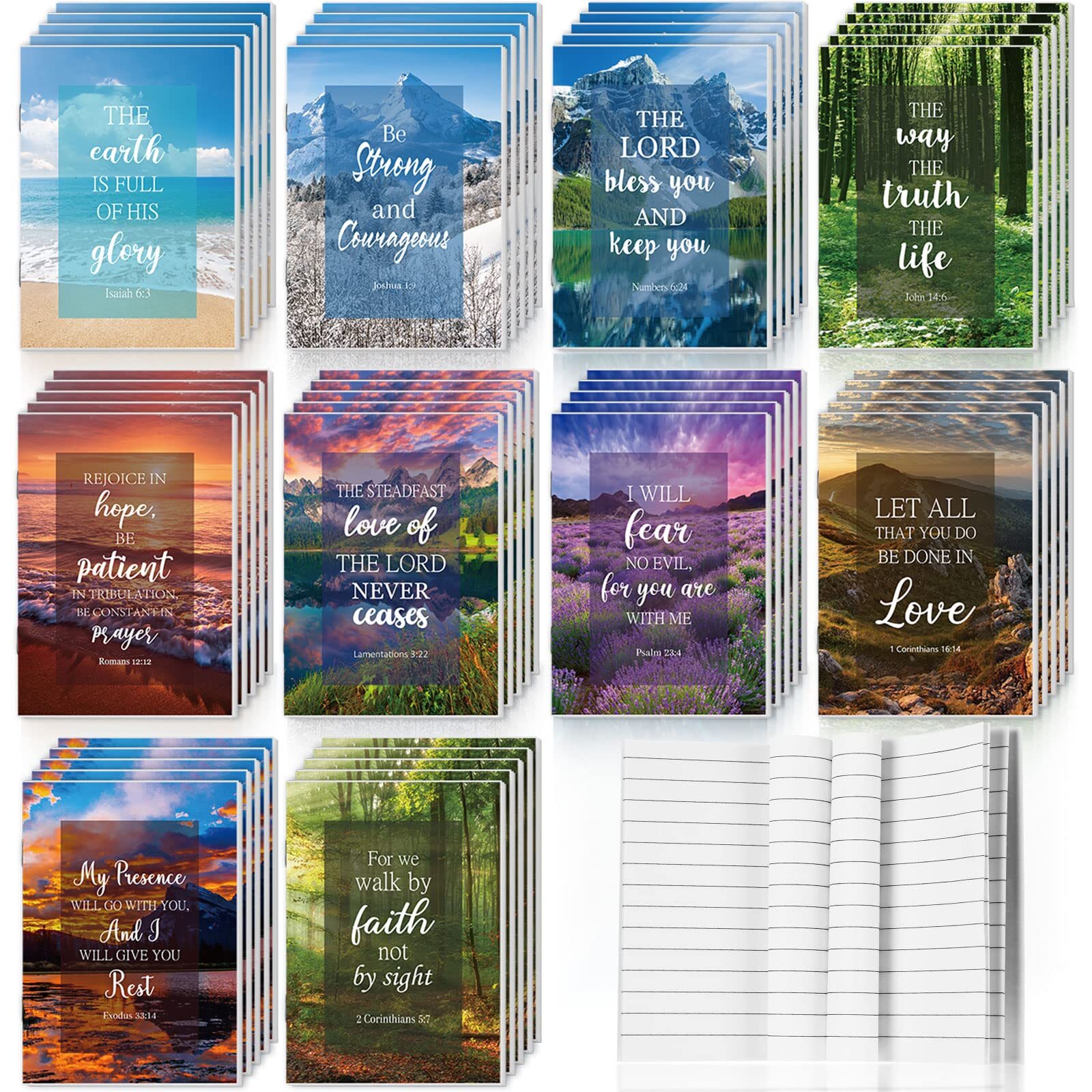 100 Pcs Small Christian Journals Religious Notepads Bible Verse Notebooks
