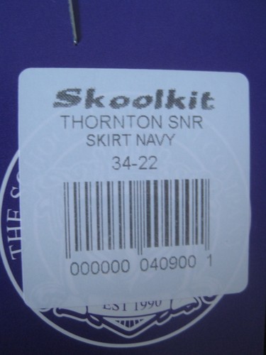 Thornton Senior Front Pleat Skirt navy 34" waist 22" length school uniform NEW - Picture 4 of 9