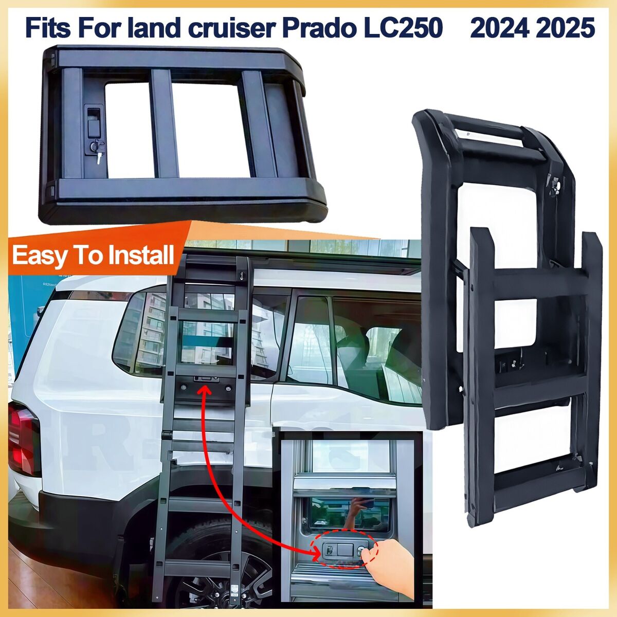 Fit For Toyota Land Cruiser LC250 2024 2025 Window Step Ladder