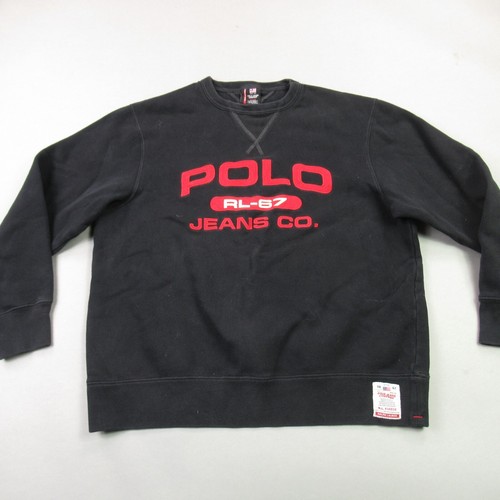 Polo Ralph Lauren Felpa Uomo Media RL-67 Jeans Manica Lunga Nero Casual
